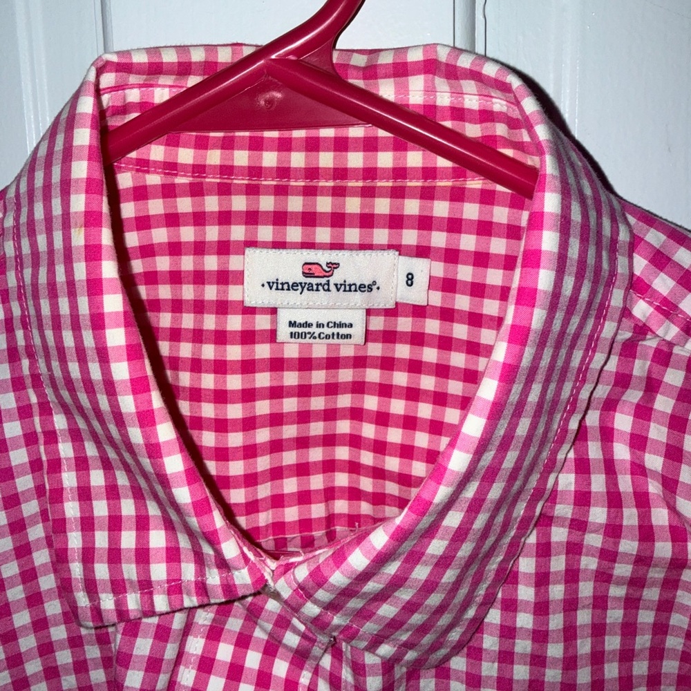 Vineyard Vines Pink and White Checkered Shirt - Picture 2 of 2